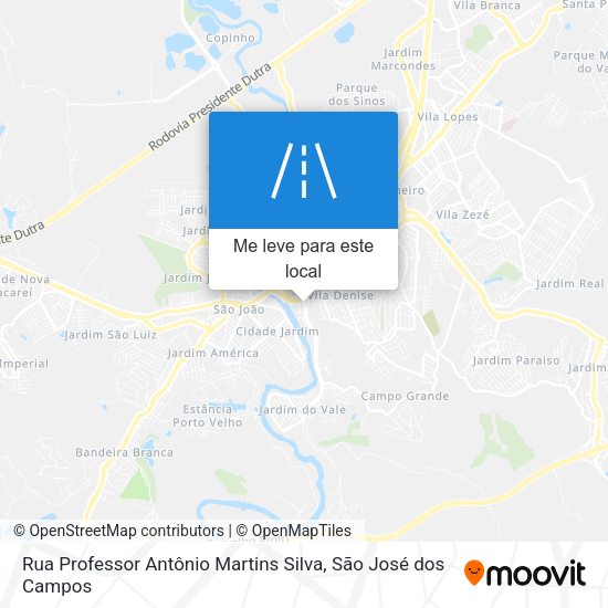 Rua Professor Antônio Martins Silva mapa