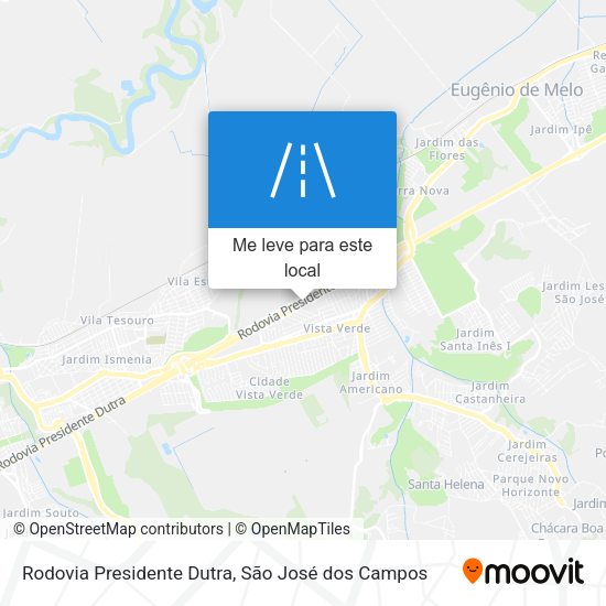 Rodovia Presidente Dutra mapa