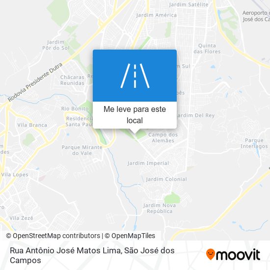 Rua Antônio José Matos Lima mapa