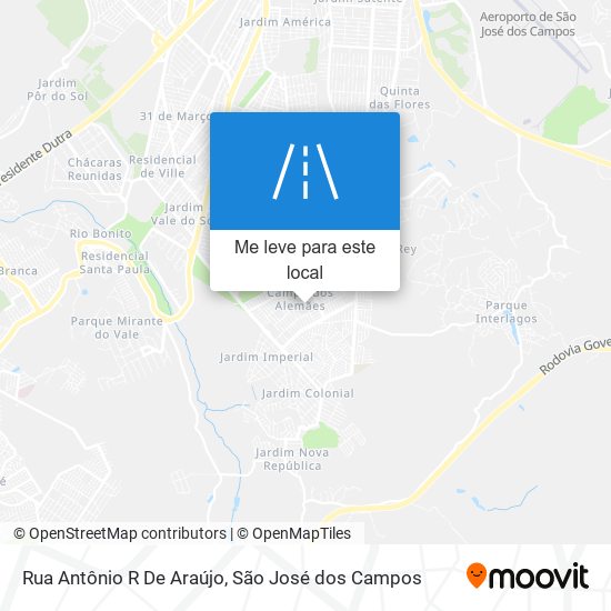 Rua Antônio R De Araújo mapa