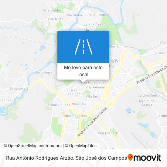 Rua Antônio Rodrigues Arzão mapa