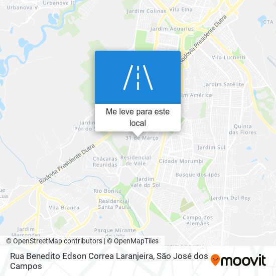 Rua Benedito Edson Correa Laranjeira mapa