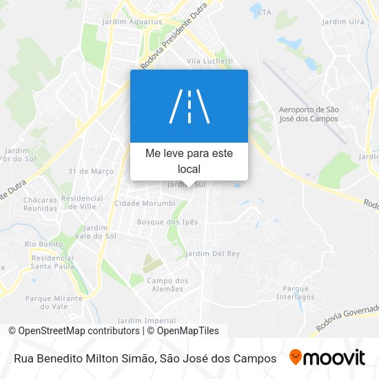 Rua Benedito Milton Simão mapa
