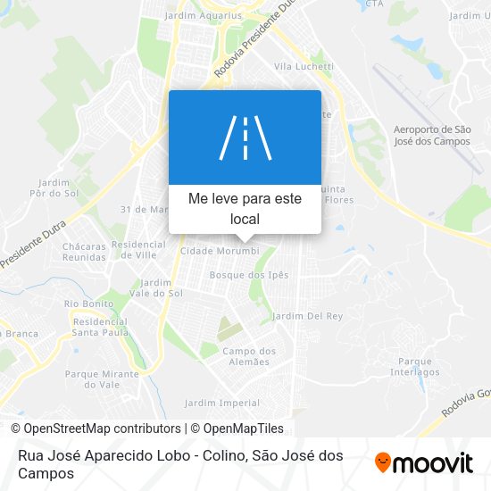 Rua José Aparecido Lobo - Colino mapa