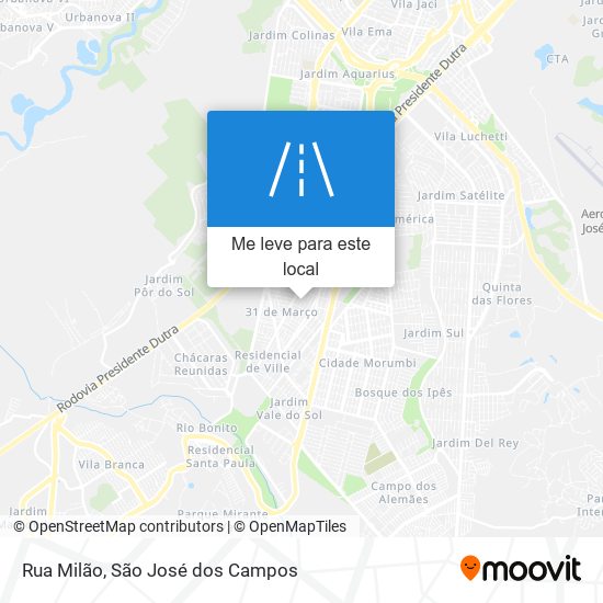 Rua Milão mapa