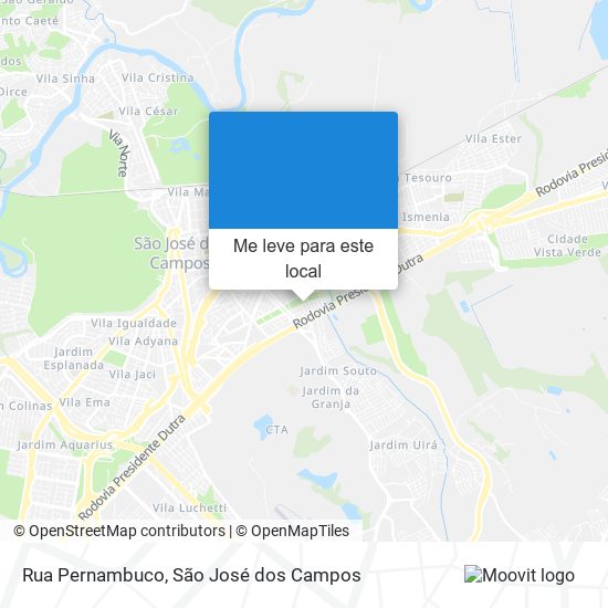 Rua Pernambuco mapa