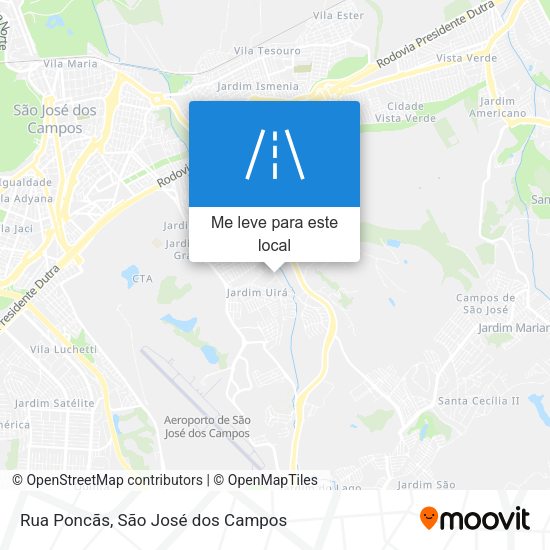 Rua Poncãs mapa