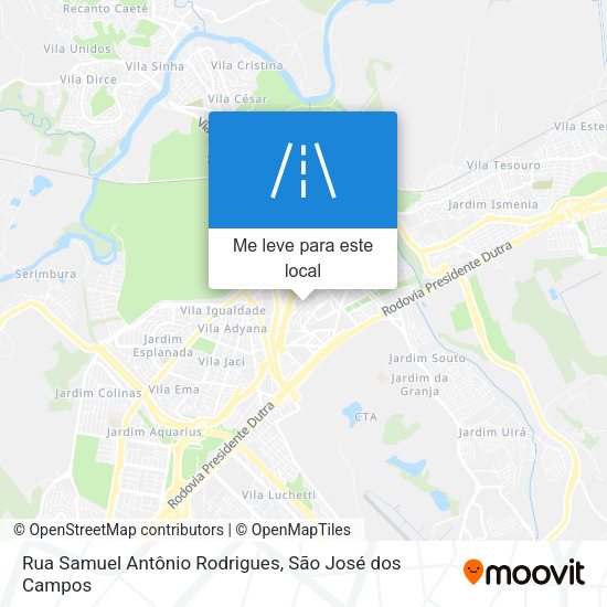 Rua Samuel Antônio Rodrigues mapa