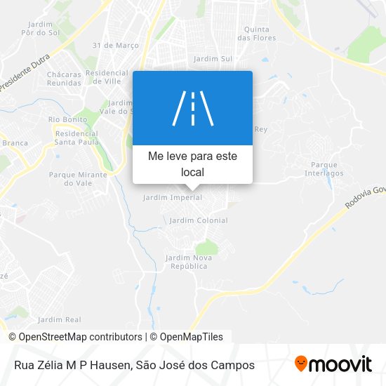 Rua Zélia M P Hausen mapa