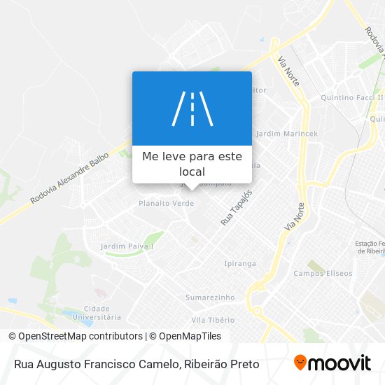 Rua Augusto Francisco Camelo mapa