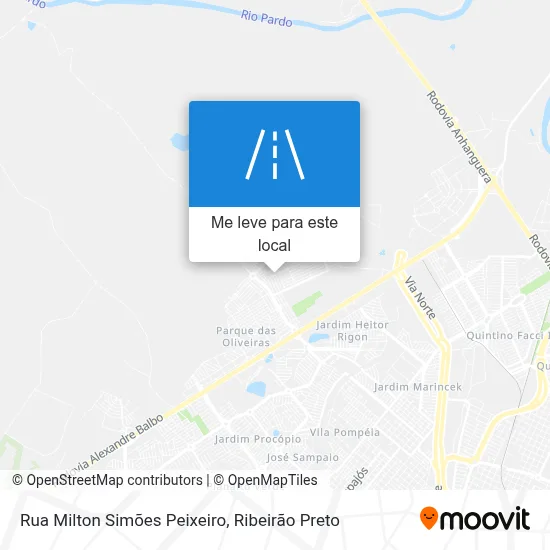 Rua Milton Simões Peixeiro mapa