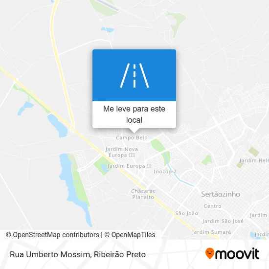 Rua Umberto Mossim mapa