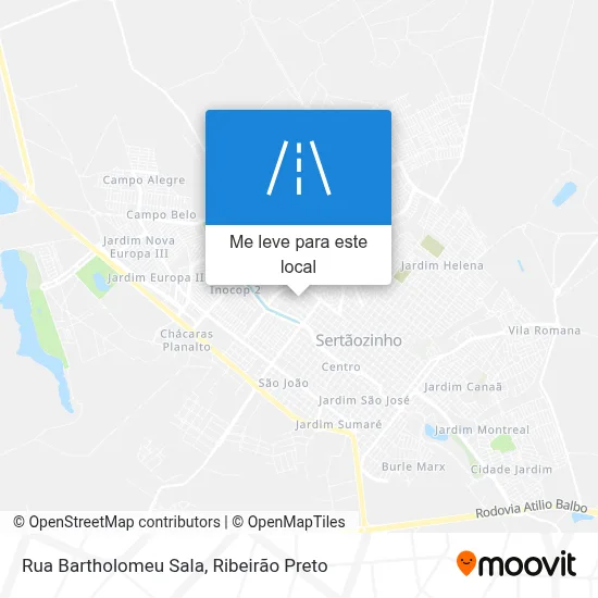 Rua Bartholomeu Sala mapa