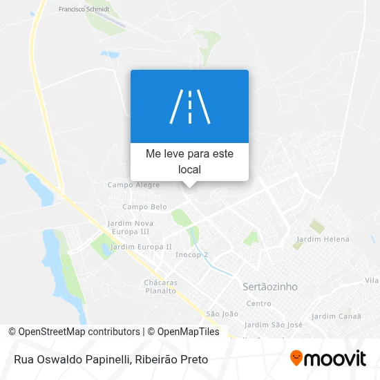 Rua Oswaldo Papinelli mapa