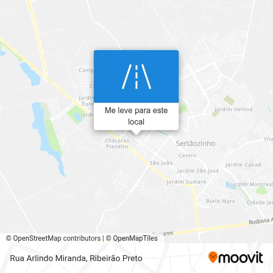Rua Arlindo Miranda mapa