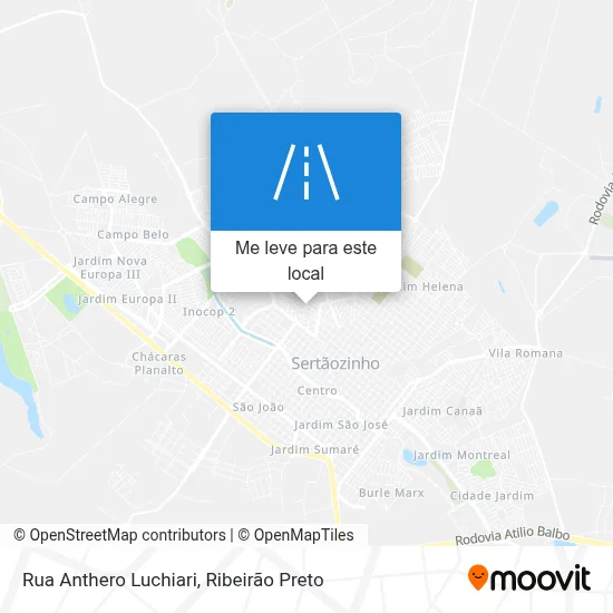 Rua Anthero Luchiari mapa