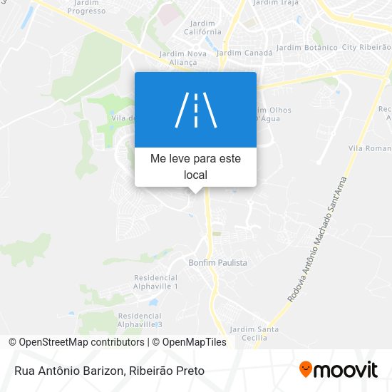 Rua Antônio Barizon mapa