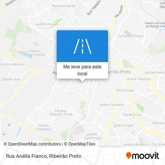 Rua Anália Franco mapa