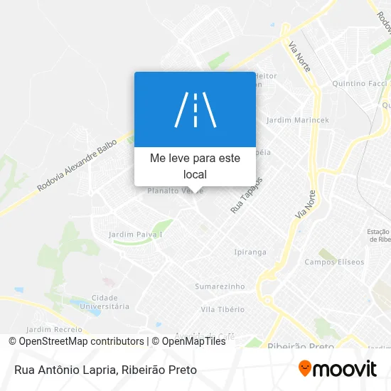 Rua Antônio Lapria mapa