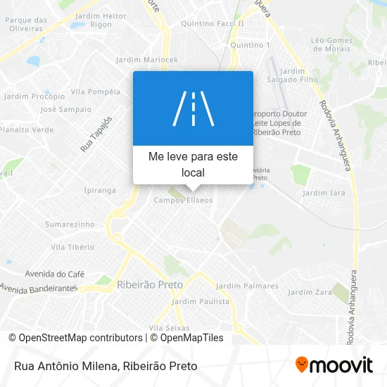 Rua Antônio Milena mapa