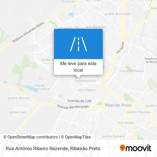 Rua Antônio Ribeiro Rezende mapa