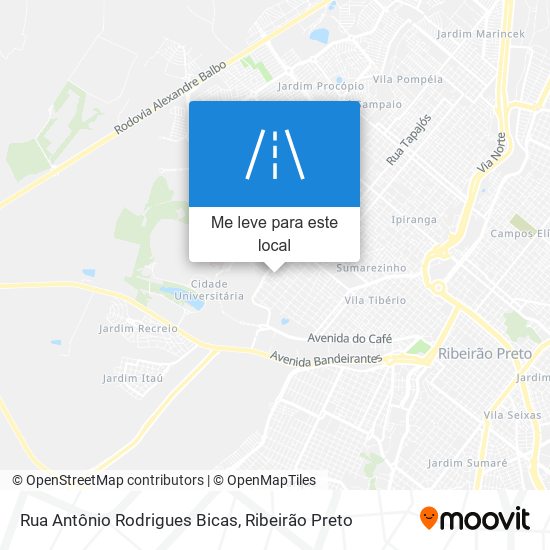 Rua Antônio Rodrigues Bicas mapa
