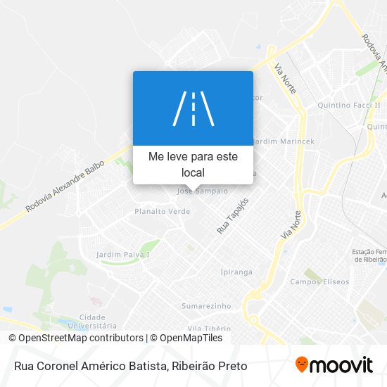 Rua Coronel Américo Batista mapa