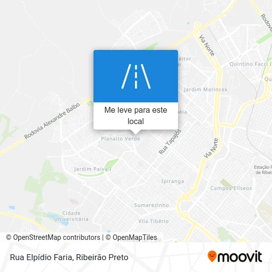Rua Elpídio Faria mapa