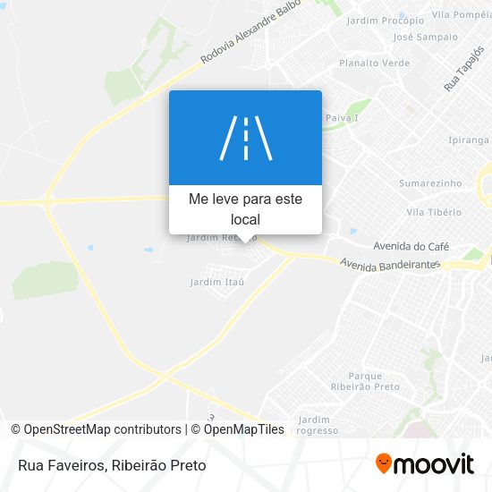 Rua Faveiros mapa