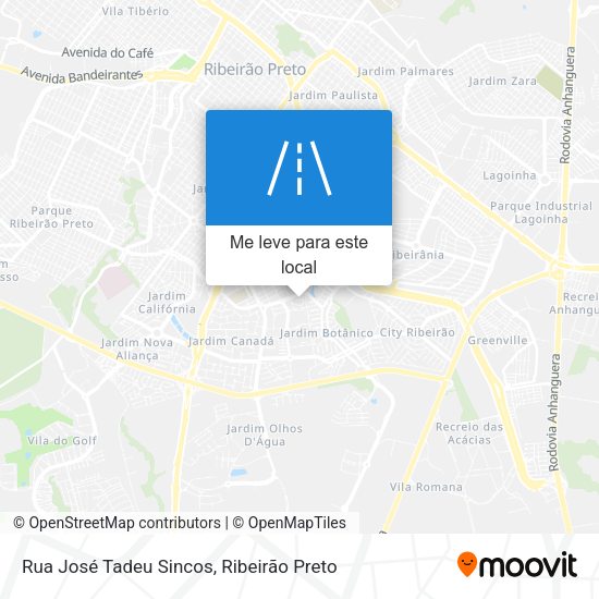 Rua José Tadeu Sincos mapa