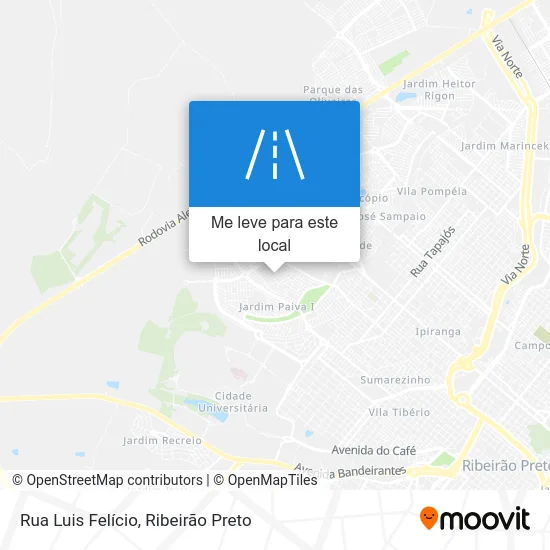 Rua Luis Felício mapa