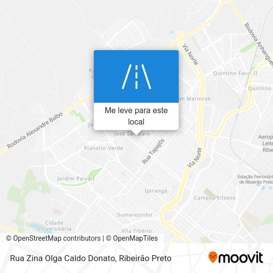Rua Zina Olga Caldo Donato mapa