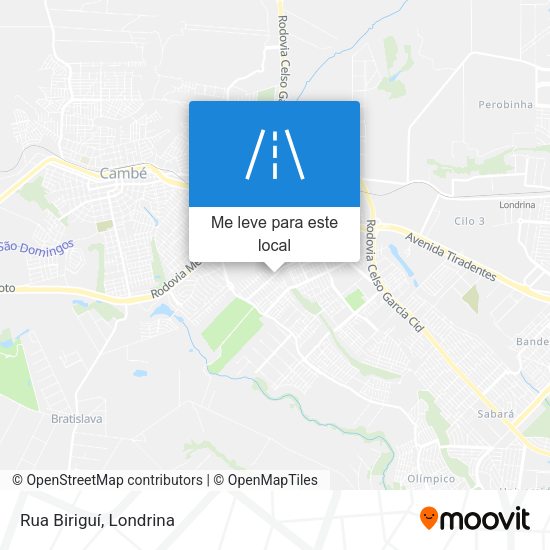 Rua Biriguí mapa