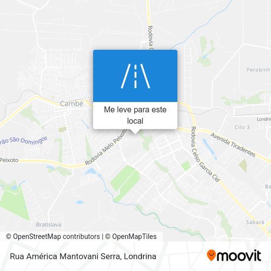 Rua América Mantovani Serra mapa