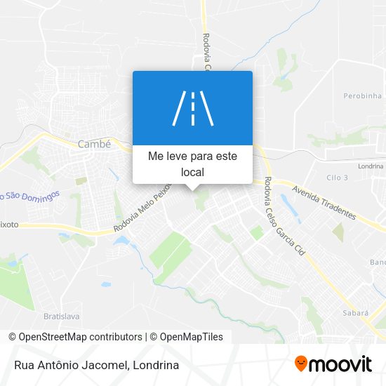 Rua Antônio Jacomel mapa