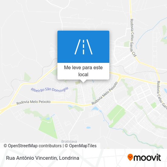Rua Antônio Vincentin mapa