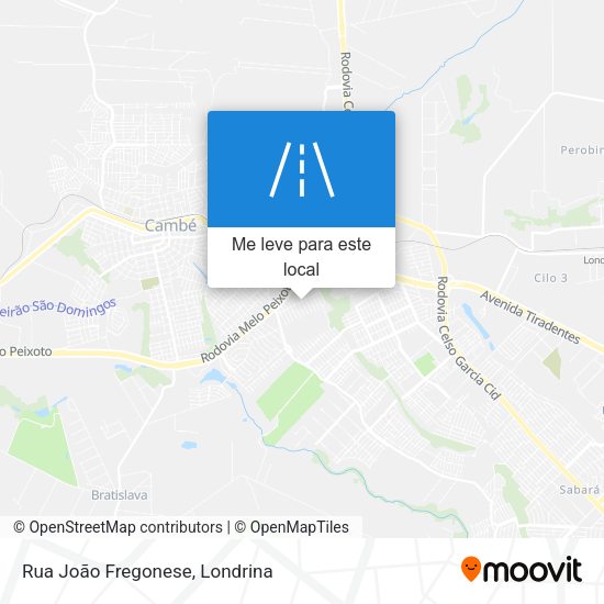 Rua João Fregonese mapa