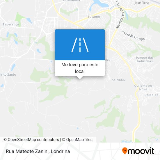 Rua Mateote Zanini mapa