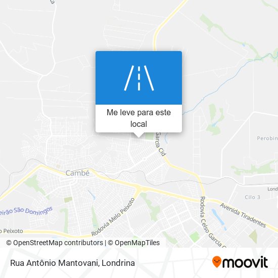 Rua Antônio Mantovani mapa