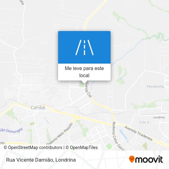 Rua Vicente Damião mapa