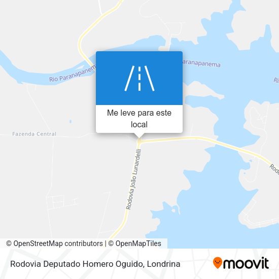 Rodovia Deputado Homero Oguido mapa
