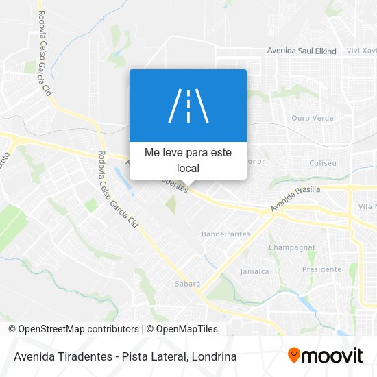Avenida Tiradentes - Pista Lateral mapa