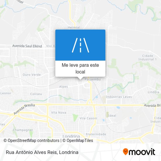 Rua Antônio Alves Reis mapa