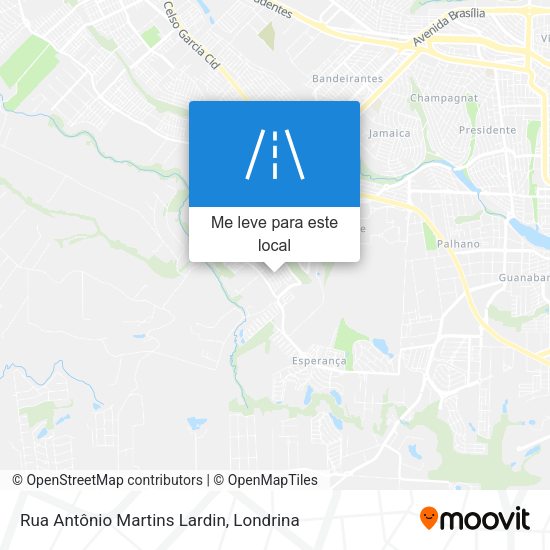 Rua Antônio Martins Lardin mapa