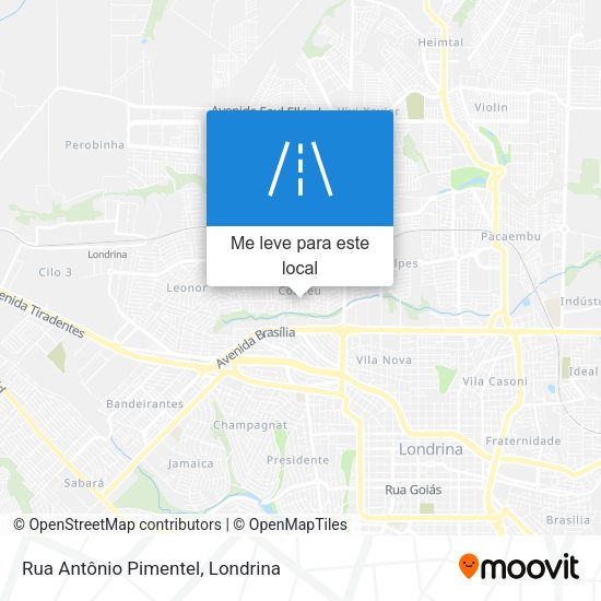 Rua Antônio Pimentel mapa