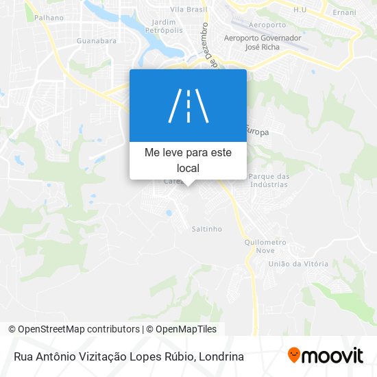 Rua Antônio Vizitação Lopes Rúbio mapa