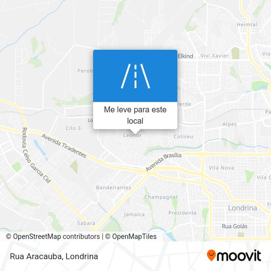 Rua Aracauba mapa