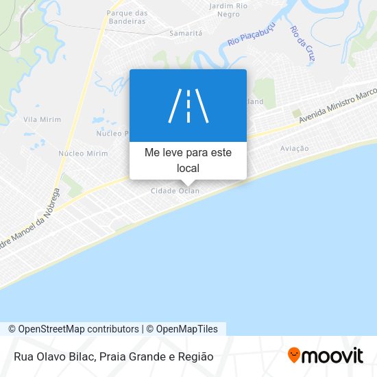 Rua Olavo Bilac mapa