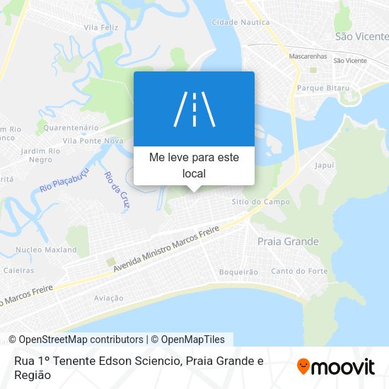 Rua 1º Tenente Edson Sciencio mapa