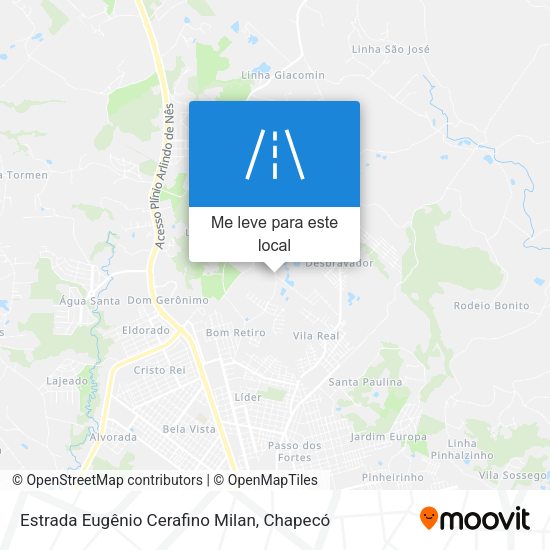 Estrada Eugênio Cerafino Milan mapa